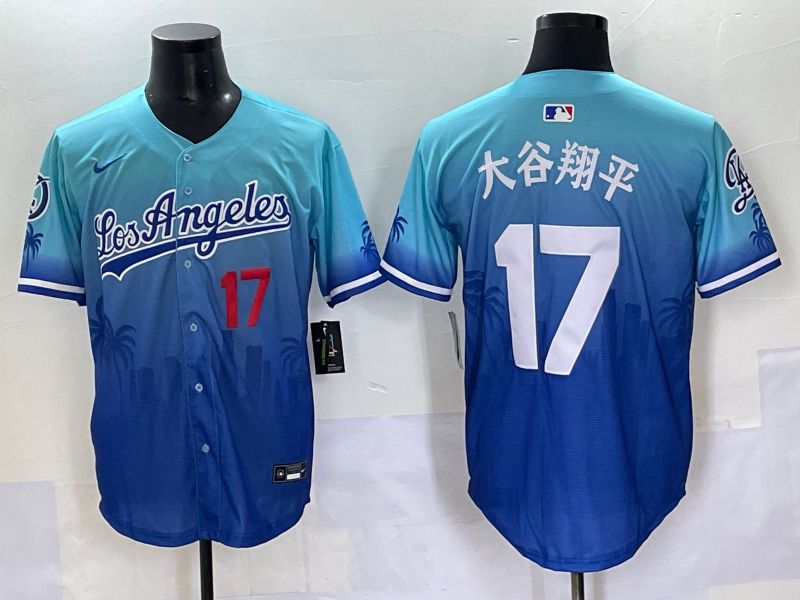 Men 2025 Los Angeles Dodgers #17 Ohtani Blue Nike MLB Jersey Daoqite style 10